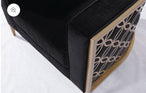 Genesis II Black and Gold Accent Chair - Furniture Depot