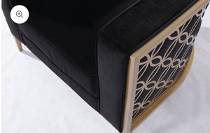 Genesis II Black and Gold Accent Chair - Furniture Depot