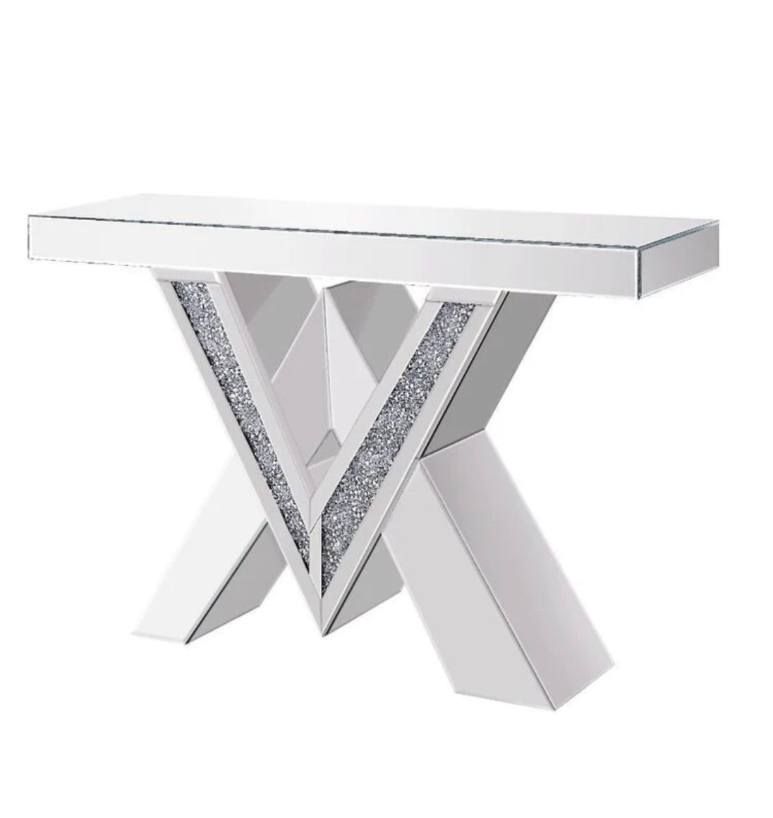 Paris Crystal Mirrored Console Table - Furniture Depot