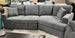 Ozzy 2-Piece Chenille Sleeper Sectional with Right-Facing Cuddler - Pepper - Furniture Depot