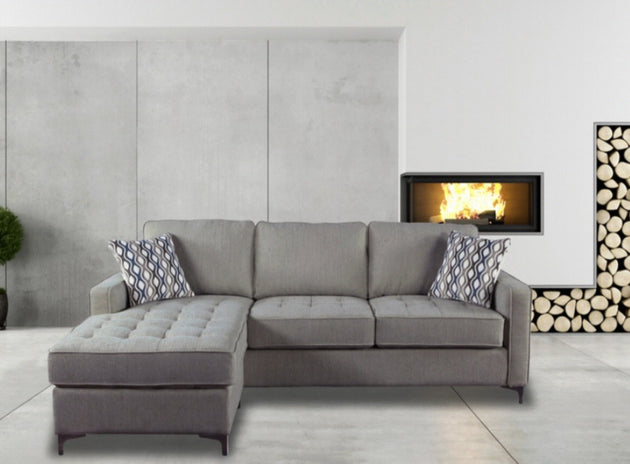 Hudson Sectional with Storage chaise, Graphite Grey - Furniture Depot