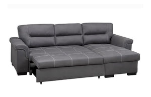 Joanna Grey Air Suede Sofabed Reversible Sectional w/ Storage - Furniture Depot (7905837023480)