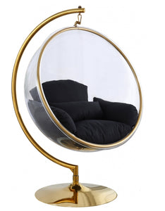 Luna Acrylic Swing Bubble Accent Chair - Gold - Furniture Depot