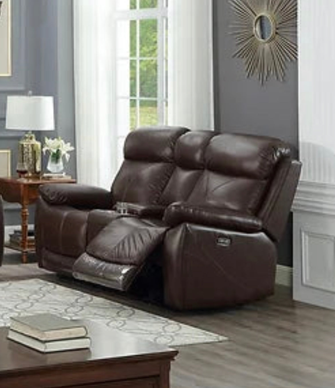 Dover Collection - Power Recliner Genuine Leather - Furniture Depot