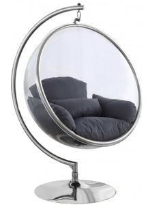 Luna Acrylic Swing Bubble Accent Chair - Chrome - Furniture Depot