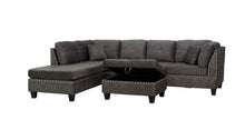 Load image into Gallery viewer, Vincent Sectional with storage ottoman - Grey Microfibre - Furniture Depot
