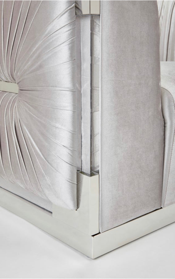 Simone Grey Velvet Accent - Furniture Depot