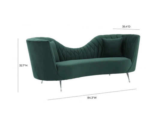 Colombine Curved Back Sofa - Forest Green - Furniture Depot (7597840072952)