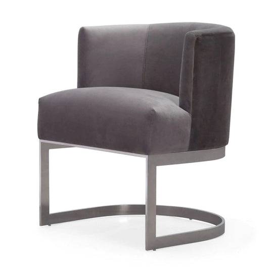 Colombine Velvet Accent / Arm Chair - Grey - Furniture Depot (7597844365560)