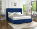 5321 Victory Blue Velvet Platform Bed w/ Storage Drawers (Queen/King) - Furniture Depot