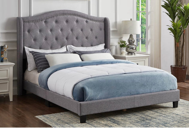 2173 Grey Platform Bed - Furniture Depot