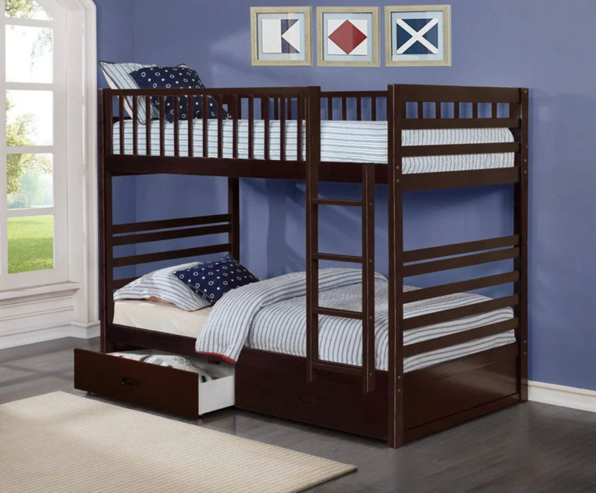 Harriet Bunk Bed- Twin/Twin with Storage