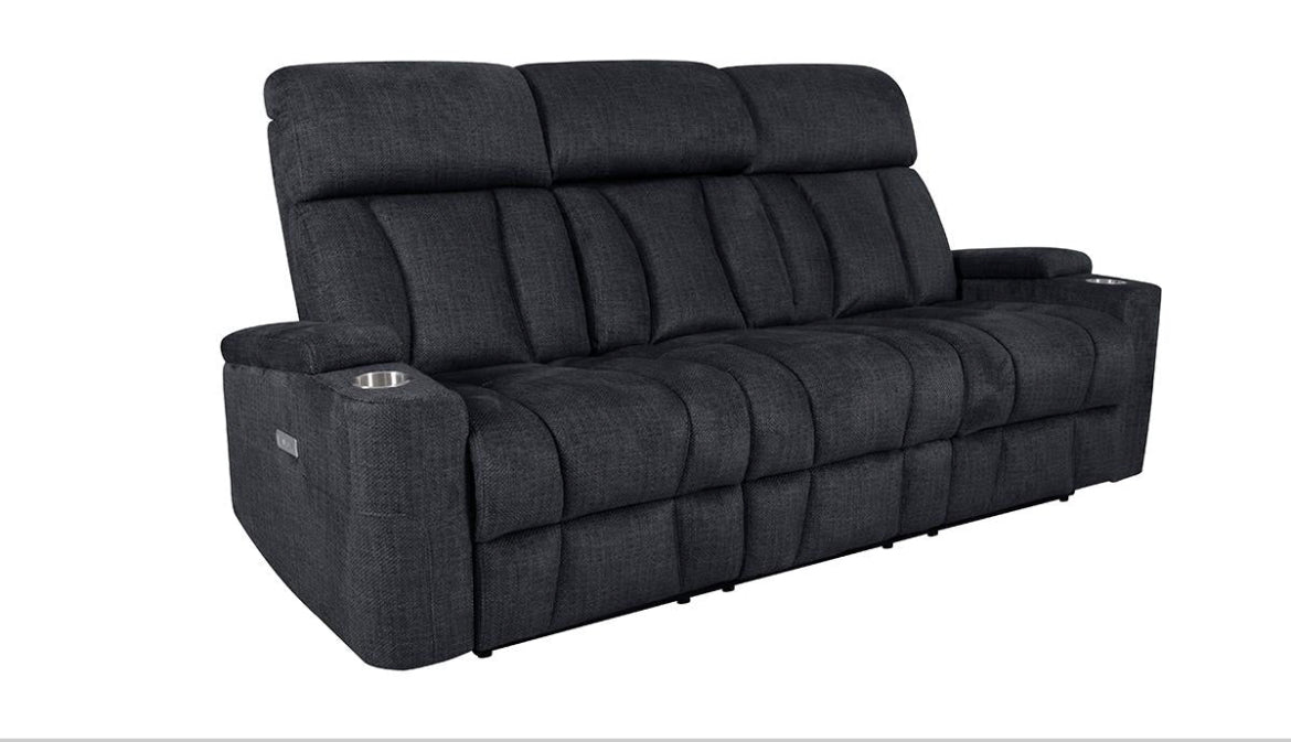 Calvin Power Reclining Series In Grey - Furniture Depot