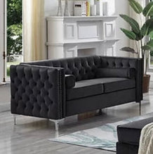 Load image into Gallery viewer, Emma Collection - Velvet Fabric Deep Tufting in Black - Furniture Depot