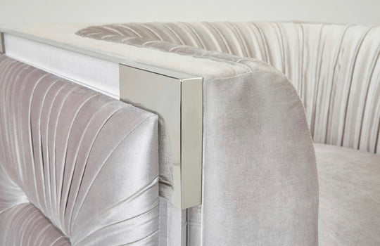 Simone Grey Velvet Accent - Furniture Depot