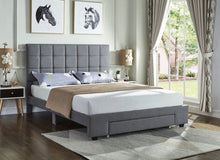 Load image into Gallery viewer, 5493 Grey Fabric Platform Bed w/ Storage Drawer - Furniture Depot