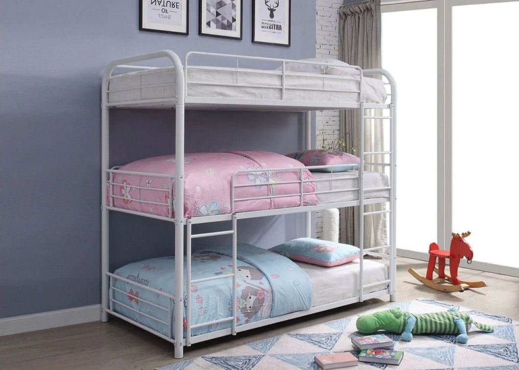 Three person deals bunk bed