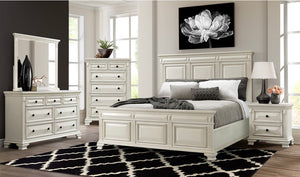 Calloway 6 Piece Bedroom Set White - Furniture Depot