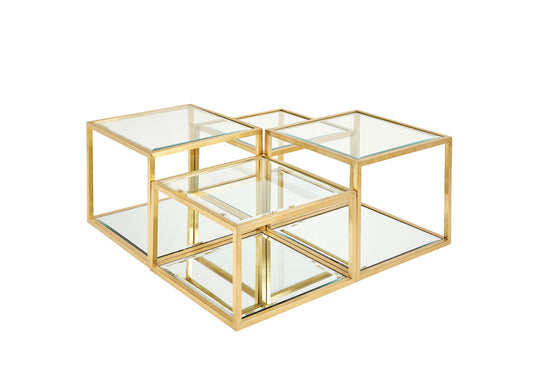 Dalton Multi Level Coffee Table Gold - Furniture Depot