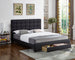 5490 Black PU Platform Bed w/ Storage Drawer - Furniture Depot