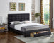 5490 Black PU Platform Bed w/ Storage Drawer - Furniture Depot