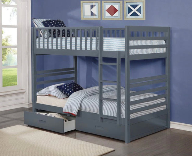 Harriet Bunk Bed- Twin/Twin with Storage - Furniture Depot