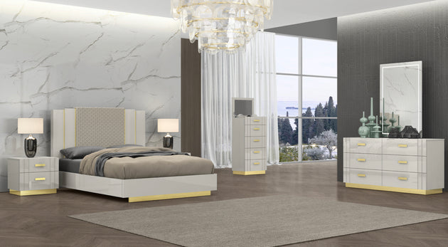 Synergy Bedroom Collection-Light Grey - Furniture Depot