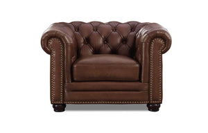 Kennedy Collection in 100% Leather Brown - Furniture Depot