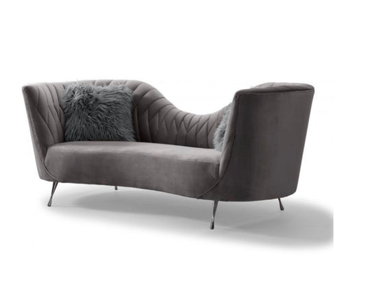 Colombine Velvet Sofa - Grey - Furniture Depot (7597835518200)