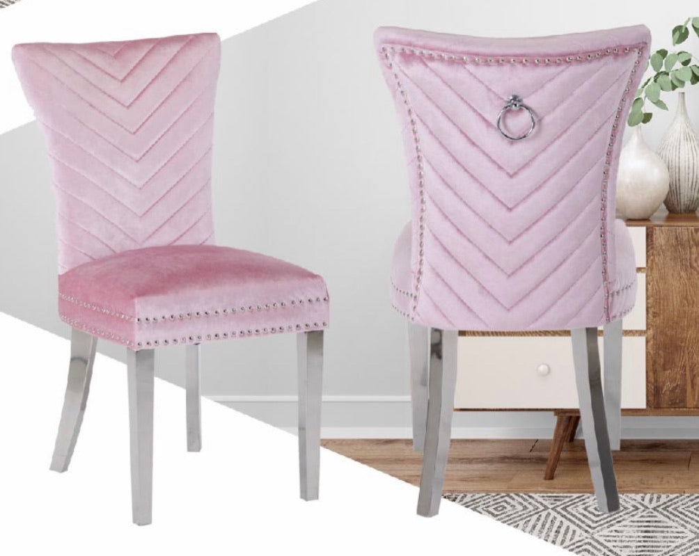 Eva Velvet Upholstered Side Chair (Set of 2) - Furniture Depot