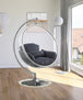 Luna Acrylic Swing Bubble Accent Chair - Chrome - Furniture Depot