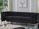 Emma Collection - Velvet Fabric Deep Tufting in Black - Furniture Depot