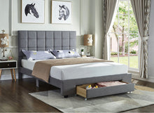 Load image into Gallery viewer, 5493 Grey Fabric Platform Bed w/ Storage Drawer - Furniture Depot