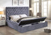 Tiffany Triple Storage Velvet Bed Grey - Furniture Depot