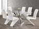 Soho 7pcs Glass Dining Set w/ Z-Shape Chairs - Furniture Depot
