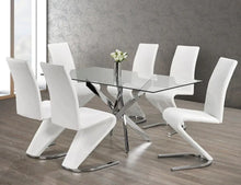 Load image into Gallery viewer, Soho 7pcs Glass Dining Set w/ Z-Shape Chairs - Furniture Depot