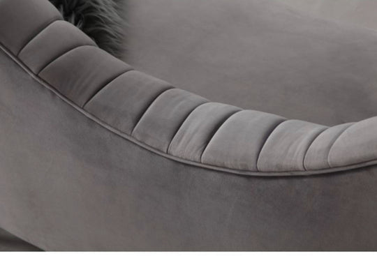 Colombine Velvet Sofa - Grey - Furniture Depot (7597835518200)