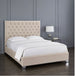 Kroma Platform Bed - Beige Fabric - Furniture Depot