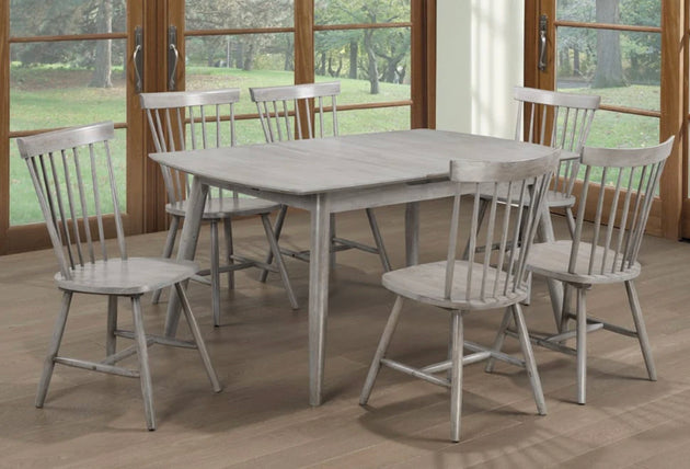 Windsor 7pcs Extendable Wood Dining Set w/ 6 Chairs - Furniture Depot