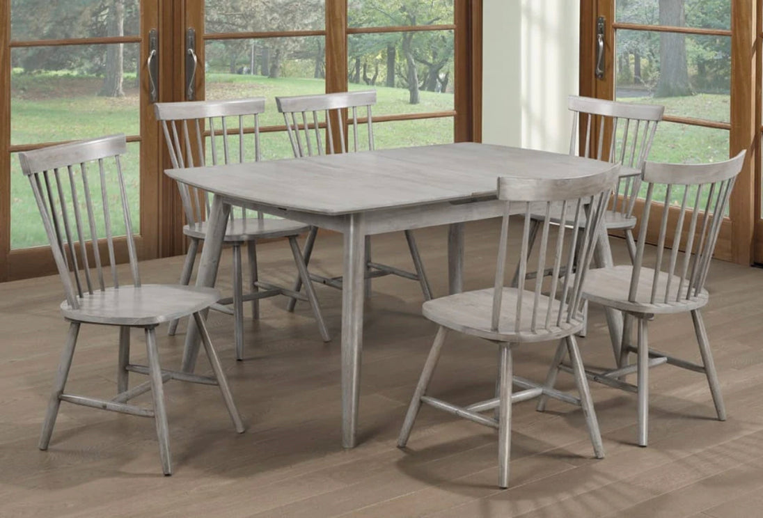 Windsor 7pcs Extendable Wood Dining Set w/ 6 Chairs - Furniture Depot