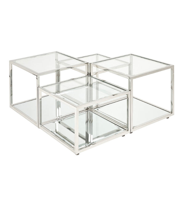 DALTON MULTI-LEVEL SILVER COFFEE TABLE - Furniture Depot