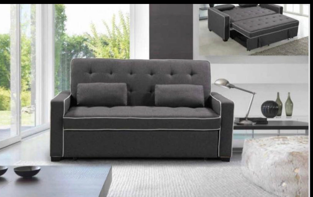 Esme Sofa with Full Size Pop-Up Bed - Grey - Furniture Depot