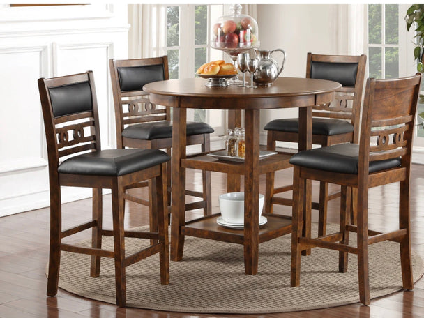 Gia 5Pc Pub set Brown - Furniture Depot