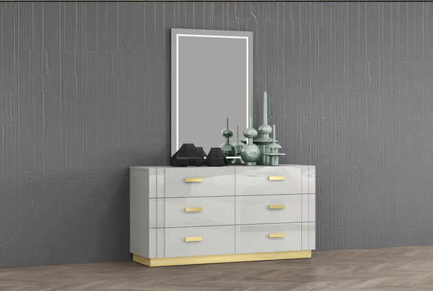 Synergy Dresser & Mirror Light Grey - Furniture Depot