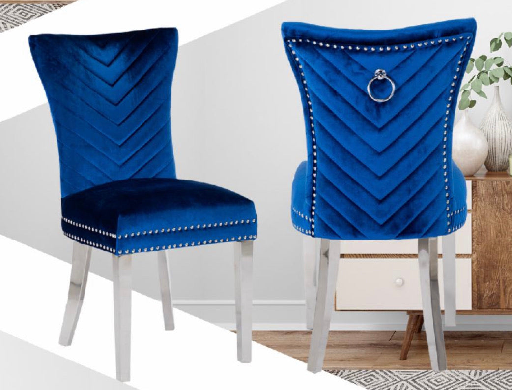 Eva Velvet Upholstered Side Chair (Set of 2) - Furniture Depot