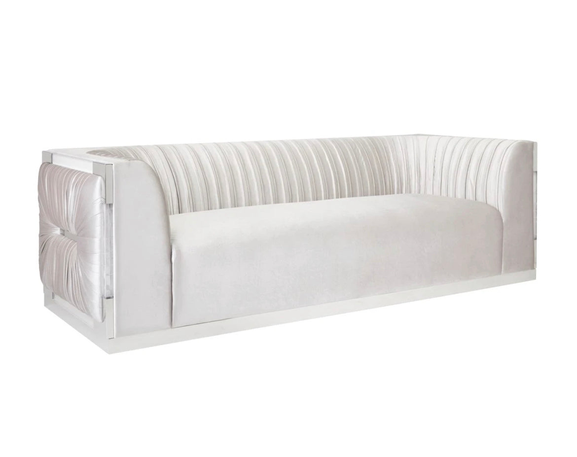 PALOMA SOFA - GREY VELVET - Furniture Depot