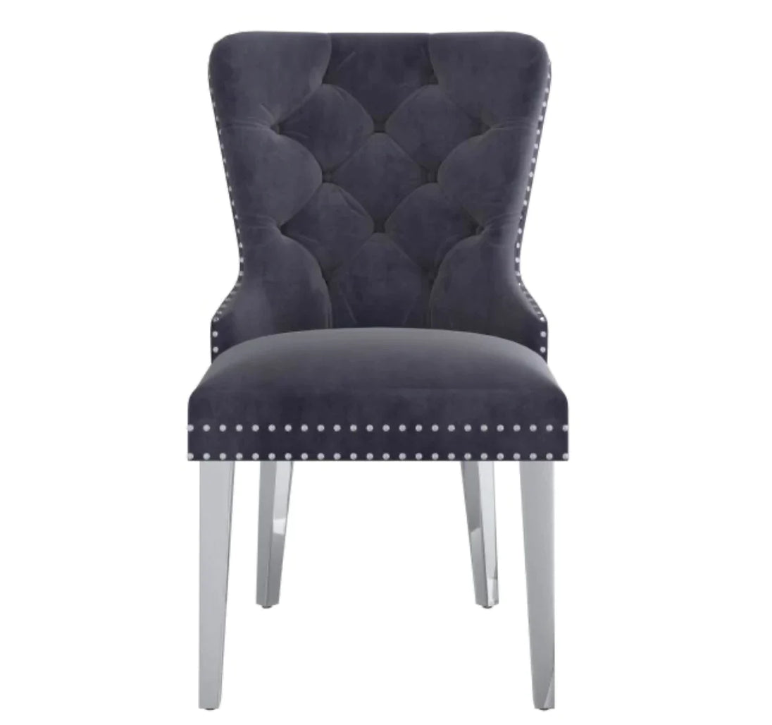 Hollis Side Chair, set of 2, in Grey - Furniture Depot