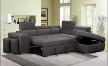 Load image into Gallery viewer, Pasadena Large Sleeper Sectional Sofa Bed with Storage Ottoman and 2 Stools - Furniture Depot