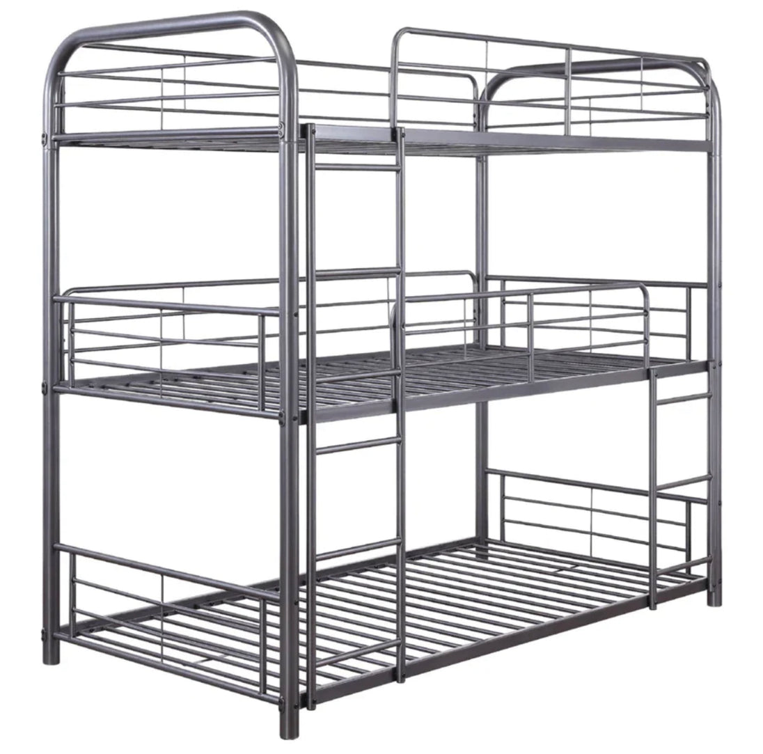 Sally 503 Metal Triple Bunk Bed (Twin/Twin/Twin) - Furniture Depot