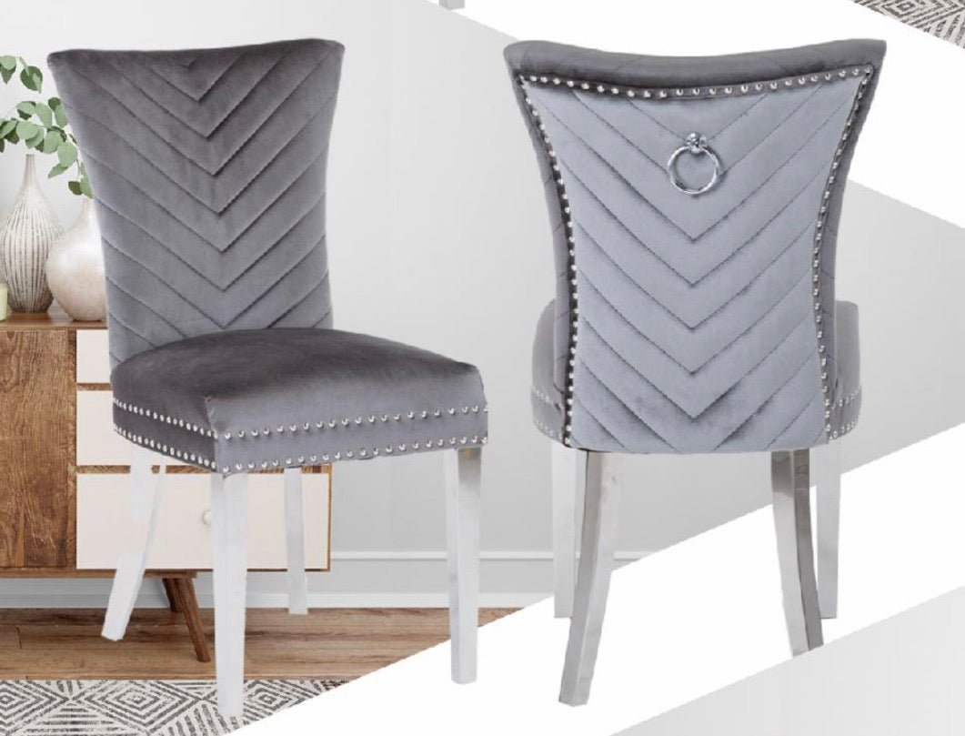 Eva Velvet Upholstered Side Chair (Set of 2) - Furniture Depot